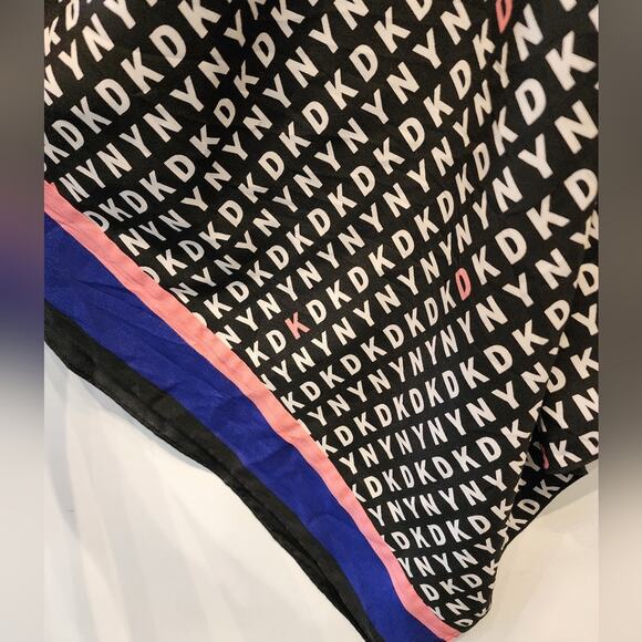 DKNY Black White Logo Vest Loose Fit Long Vest Women's Size M / L - Picture 7 of 8